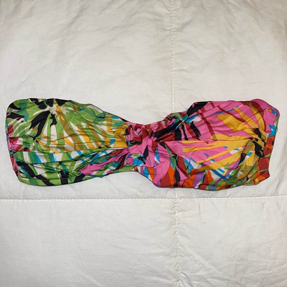 Fun colourful strapless Bikini top